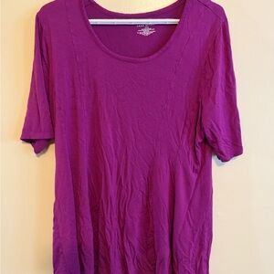 Lane Bryant Vibrant Purple Short Sleeve Top